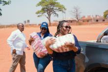 Unloading part of the donation